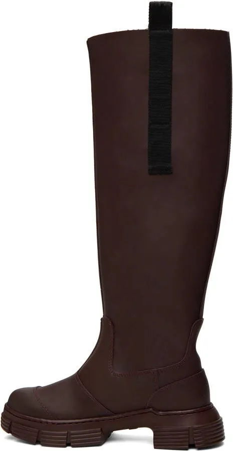 GANNI Burgundy Country Boots