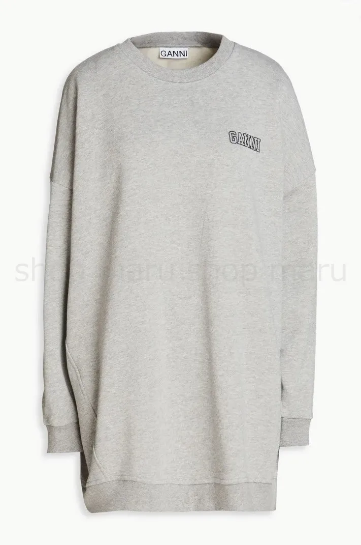 Ganni Crew Neck Street Style Long Sleeves Plain Logo - Shop Now