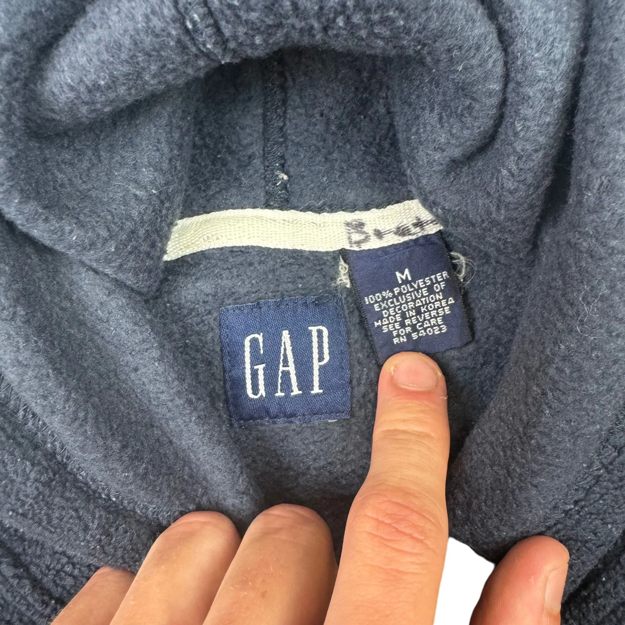 GAP 00's Pullover Fleece Hoodie Navy