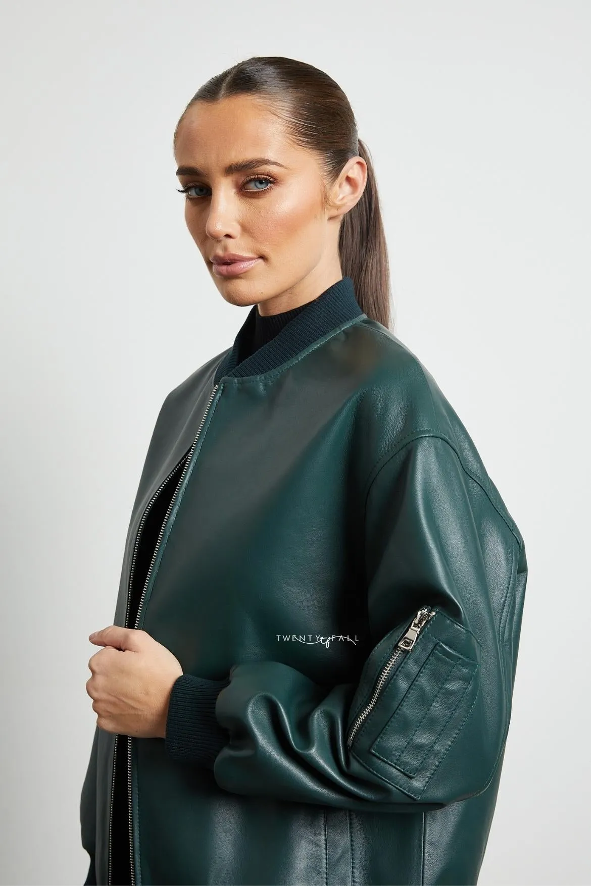 Gia Leather Bomber Jacket