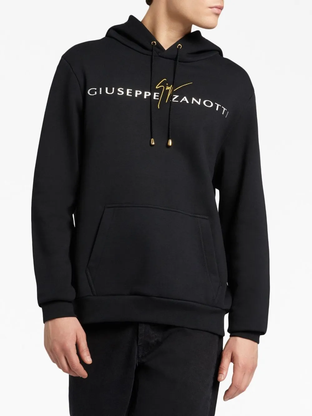 Giuseppe Zanotti unisex cotton logo hoodies with long sleeves for street style.