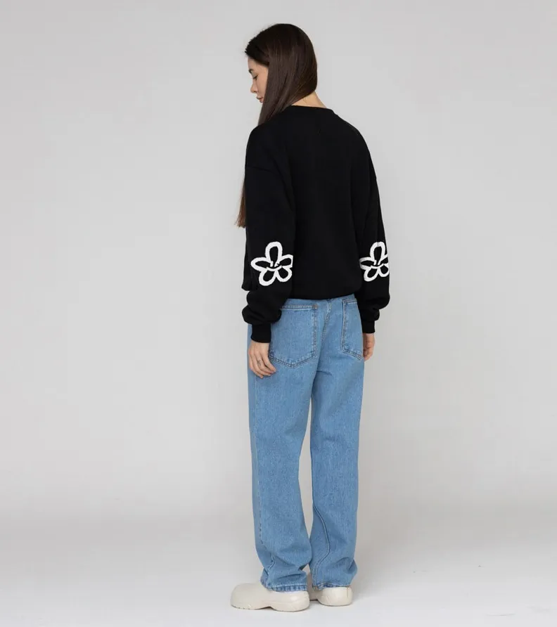 GRAVER™ Elbow Spray Flower Smile Sweatshirt