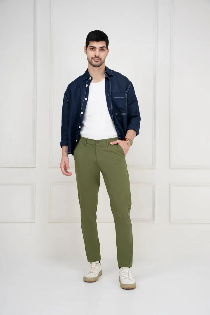 Green Stretch Chino Pants