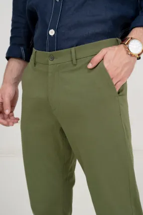 Green Stretch Chino Pants