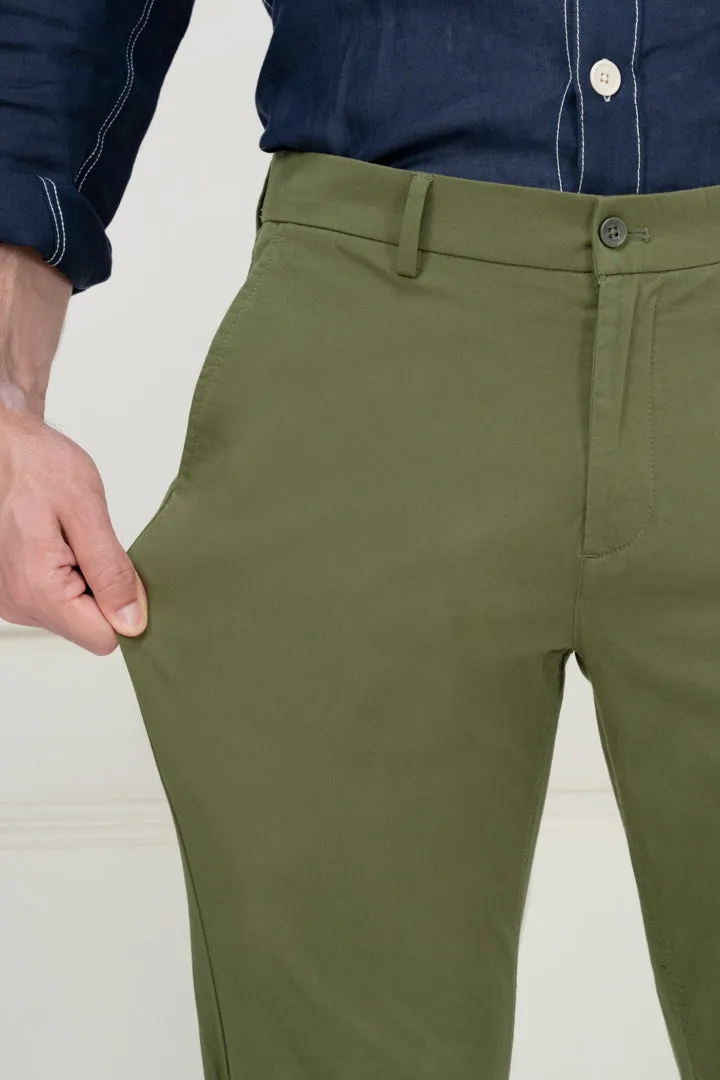 Green Stretch Chino Pants