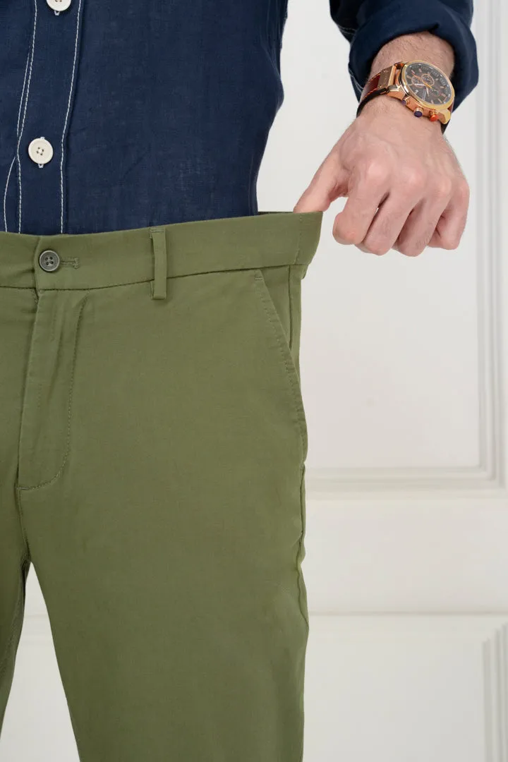 Green Stretch Chino Pants