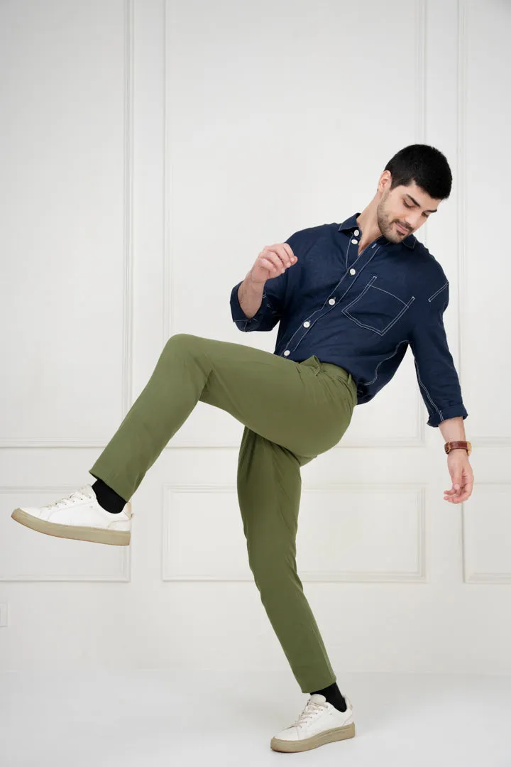 Green Stretch Chino Pants