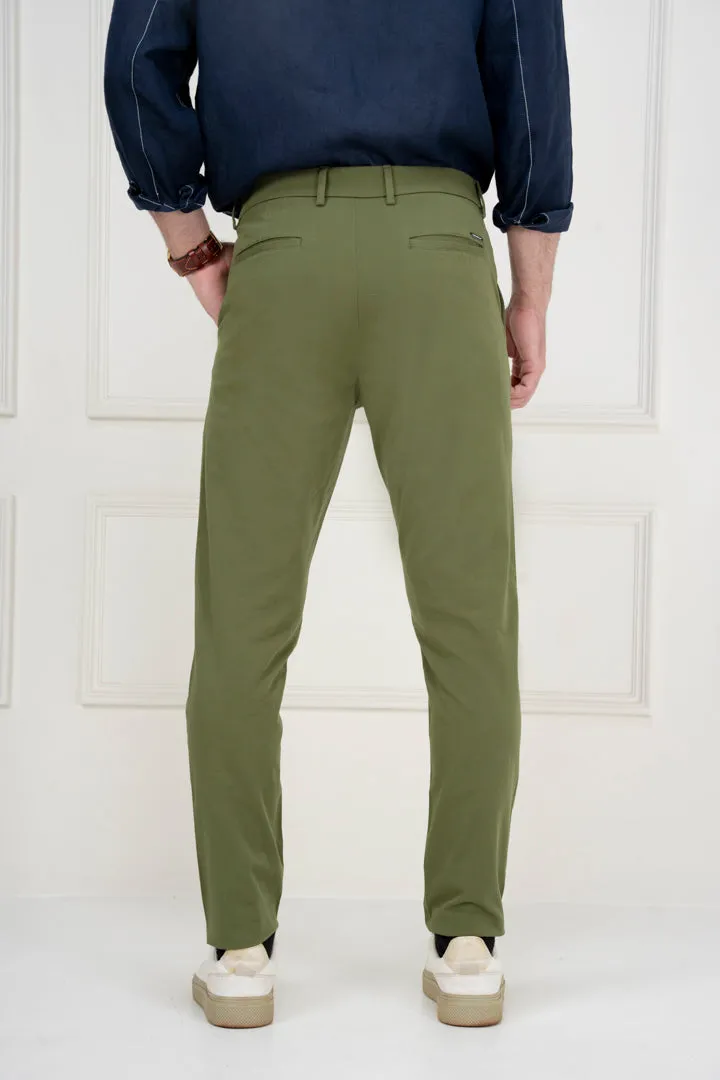 Green Stretch Chino Pants