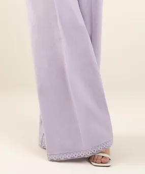 High-waisted Jacquard Flared Trousers