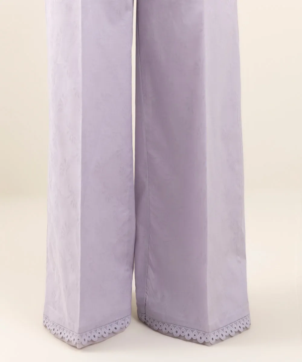 High-waisted Jacquard Flared Trousers