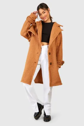 Jackets & Coats | Textured Wool Look Oversized Coat | boohoo