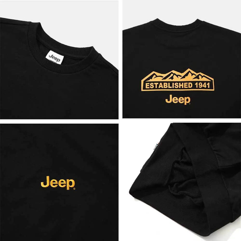 JEEP | Unisex Street Style Long Sleeve Cotton Shirt with Oversized Logo