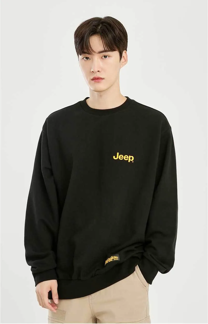 JEEP | Unisex Street Style Long Sleeve Cotton Shirt with Oversized Logo