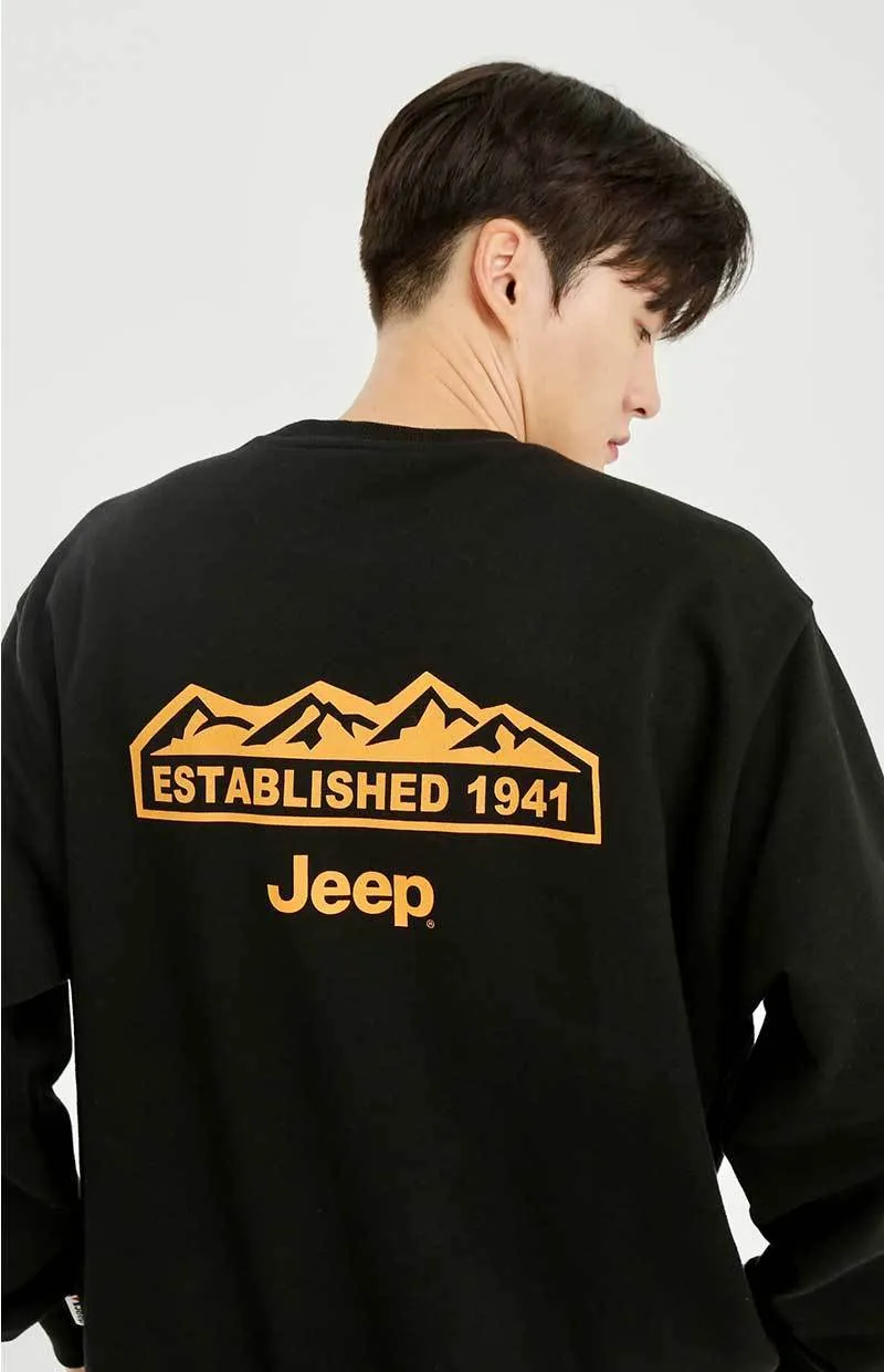 JEEP | Unisex Street Style Long Sleeve Cotton Shirt with Oversized Logo