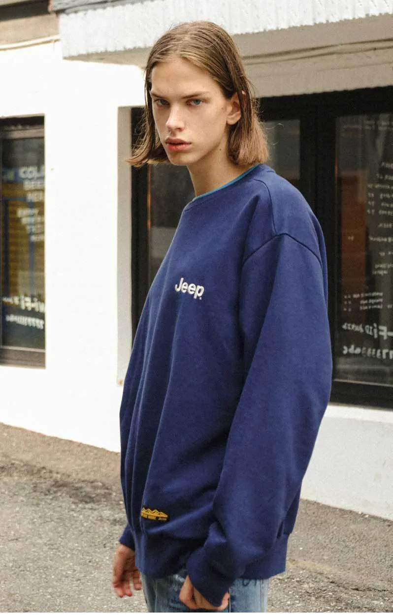 JEEP | Unisex Street Style Long Sleeve Cotton Shirt with Oversized Logo