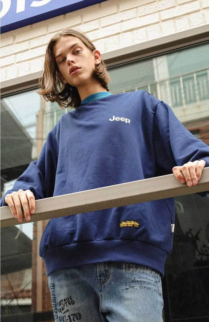 JEEP | Unisex Street Style Long Sleeve Cotton Shirt with Oversized Logo