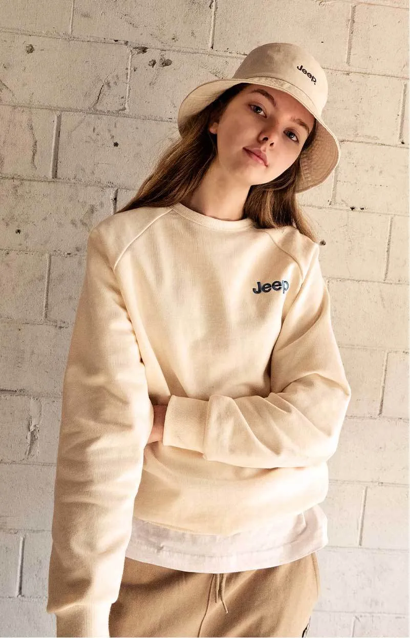 JEEP | Unisex Street Style Long Sleeve Cotton Shirt with Oversized Logo