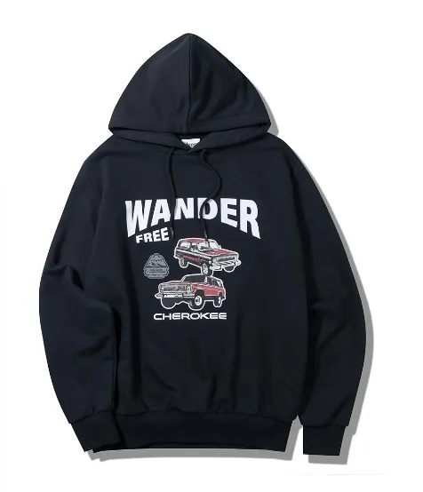 JEEP Unisex Long Sleeves Cotton Hoodies - Street Style