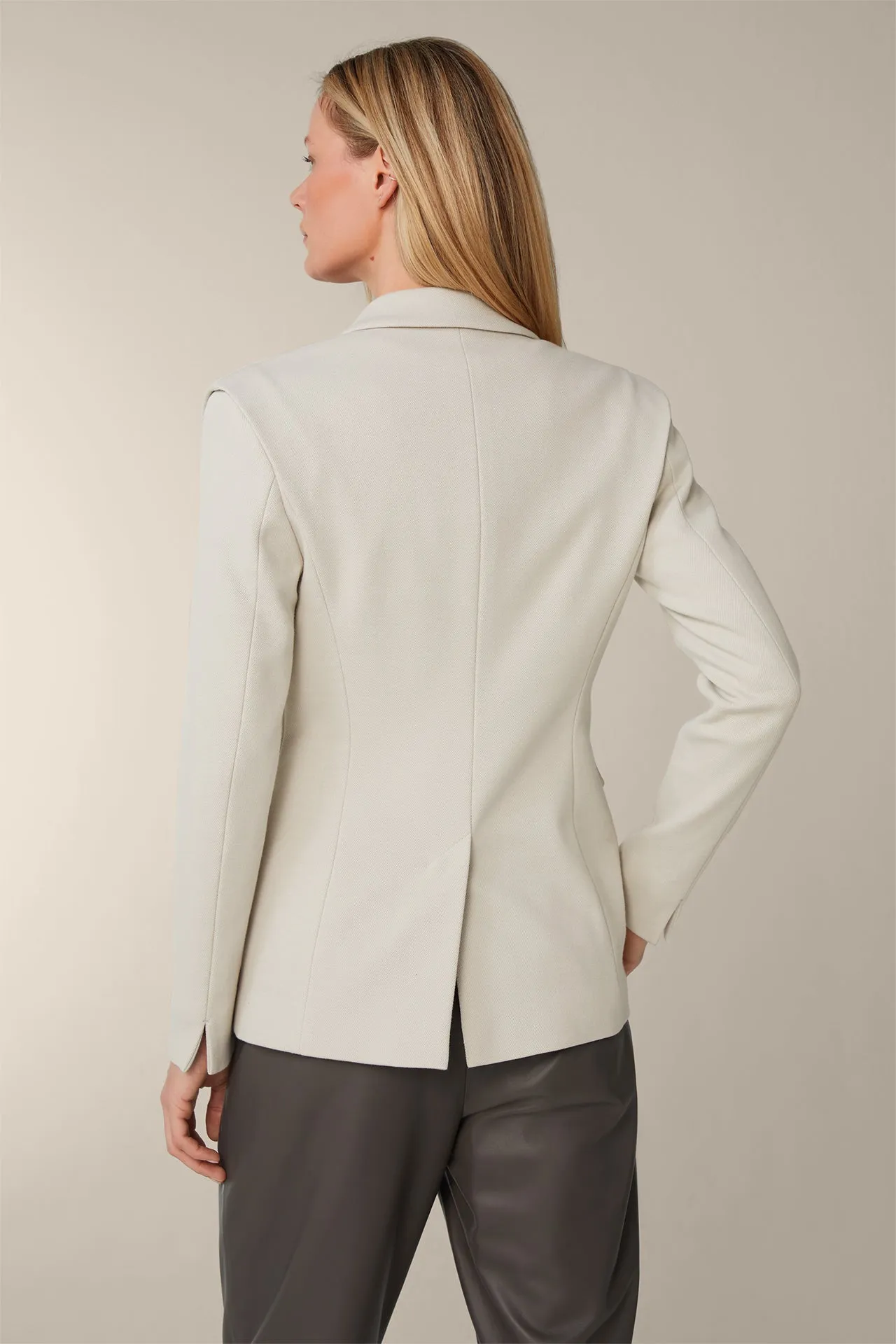 Jersey Pique Blazer with Shoulder Detail