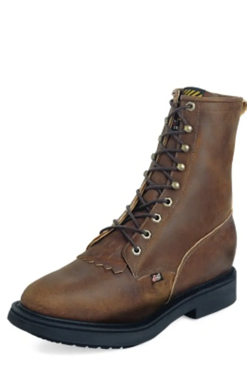 Justin Mens Boots 760 8" Conductor Hazel Brown