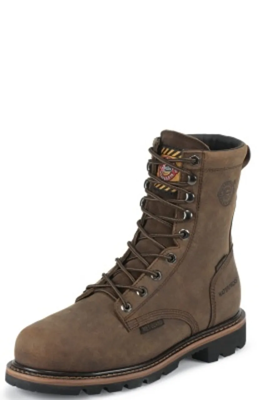 Justin Mens Boots WK630 8 Pulley Comp Toe" Brown