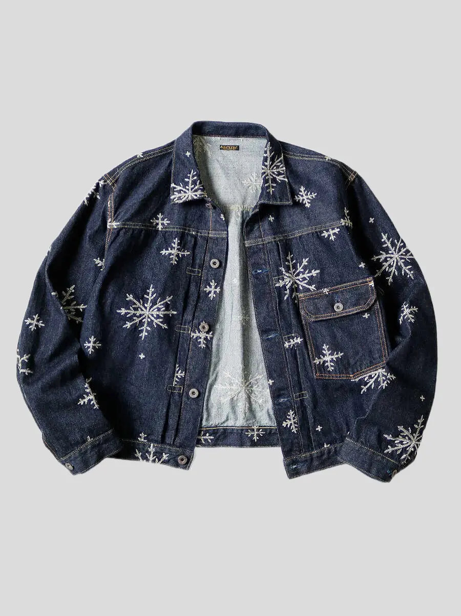 Kapital 14oz denim snow pattern embroidery 1ST JKT Jacket - Buy Now