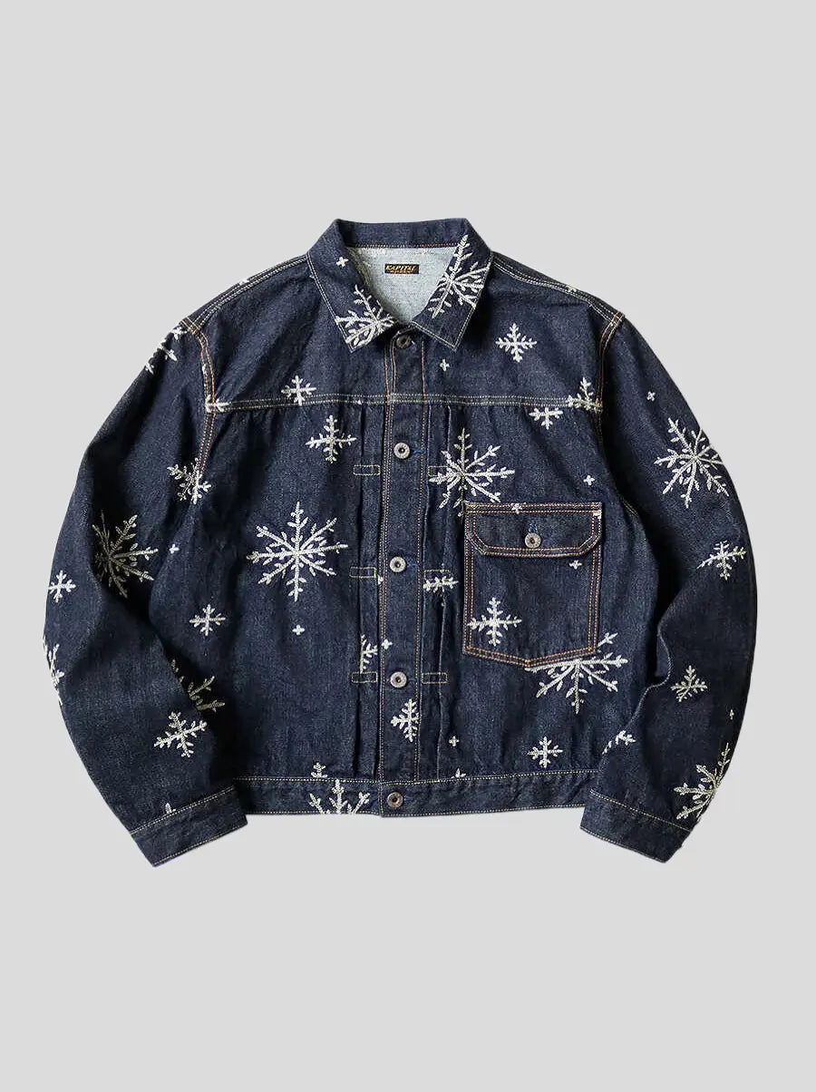 Kapital 14oz denim snow pattern embroidery 1ST JKT Jacket - Buy Now