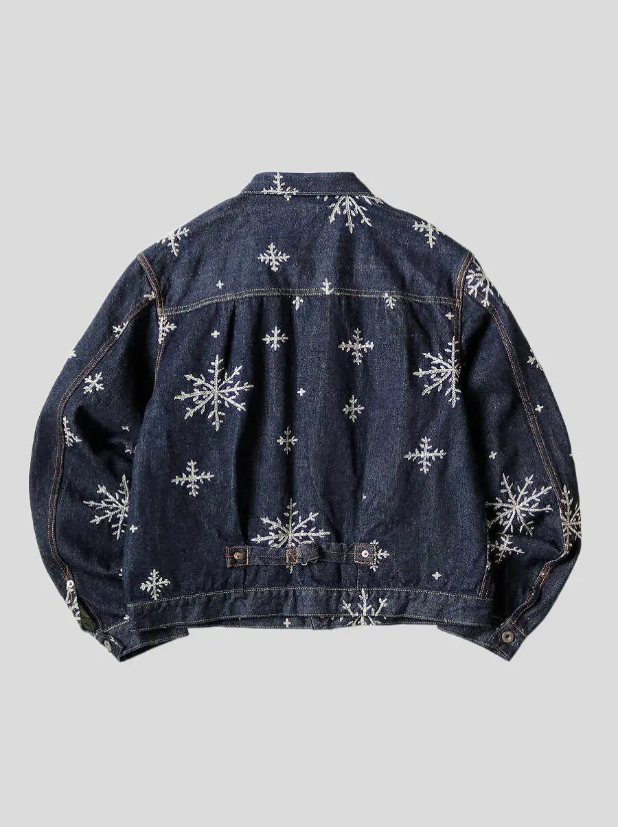 Kapital 14oz denim snow pattern embroidery 1ST JKT Jacket - Buy Now