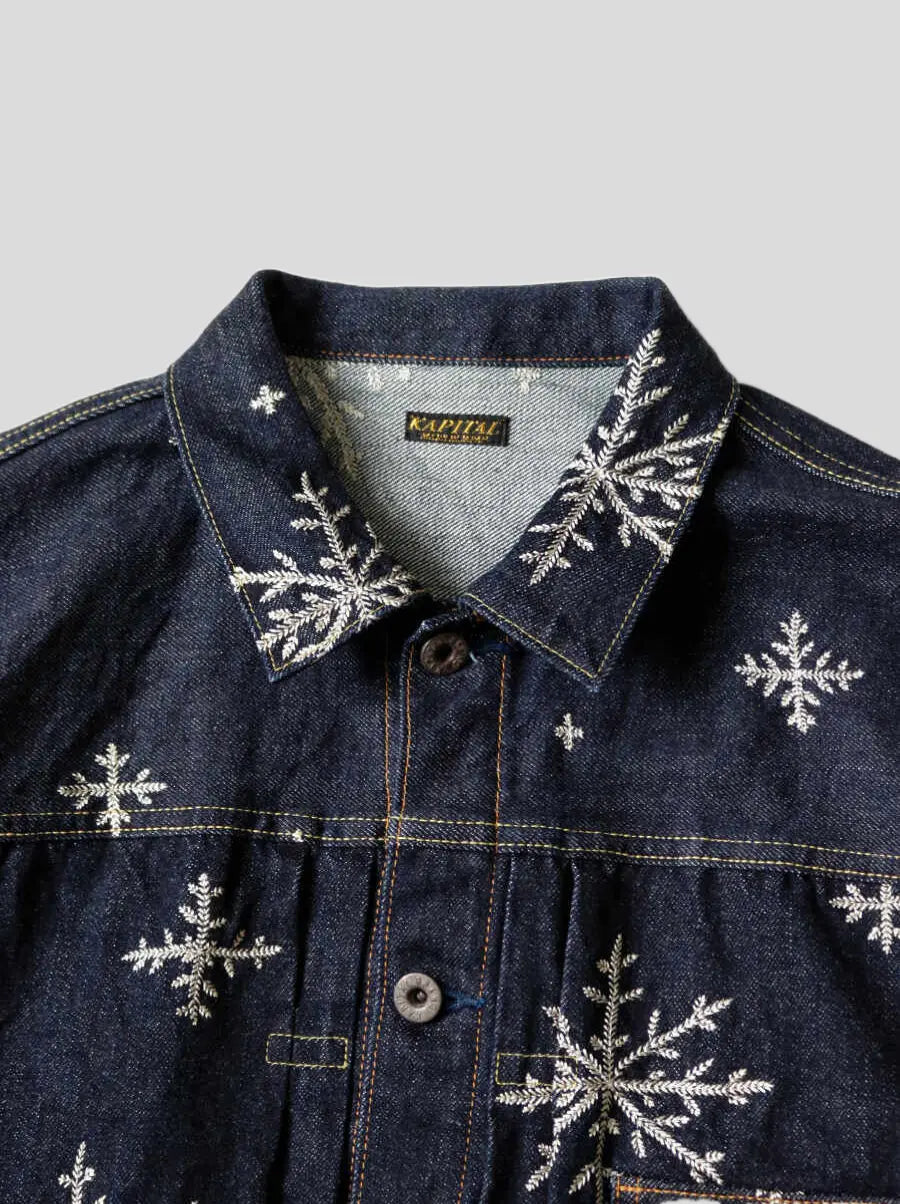 Kapital 14oz denim snow pattern embroidery 1ST JKT Jacket - Buy Now