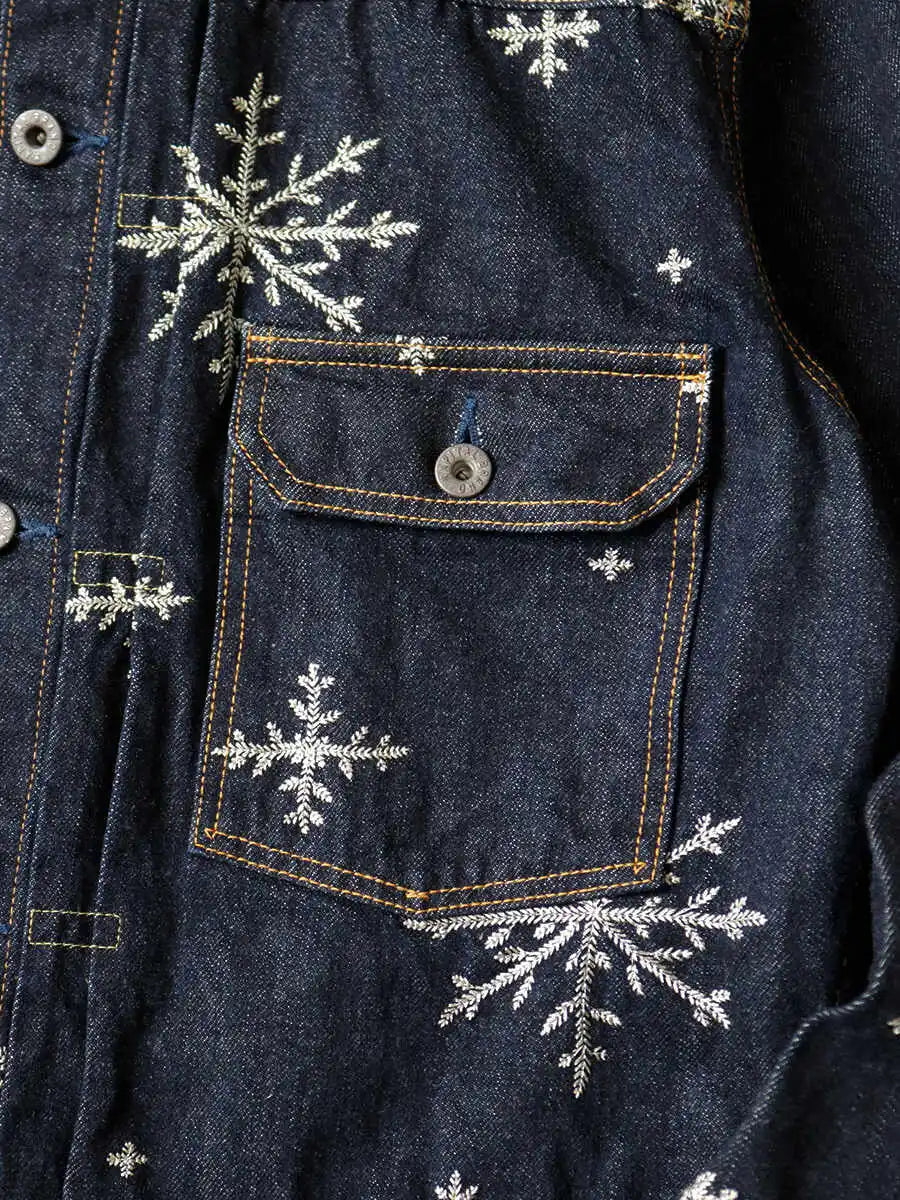 Kapital 14oz denim snow pattern embroidery 1ST JKT Jacket - Buy Now