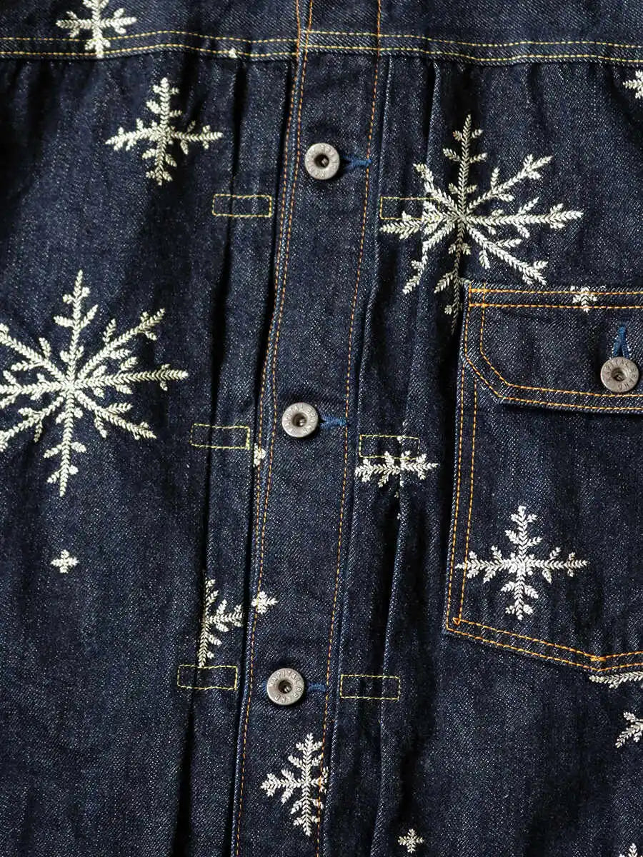 Kapital 14oz denim snow pattern embroidery 1ST JKT Jacket - Buy Now