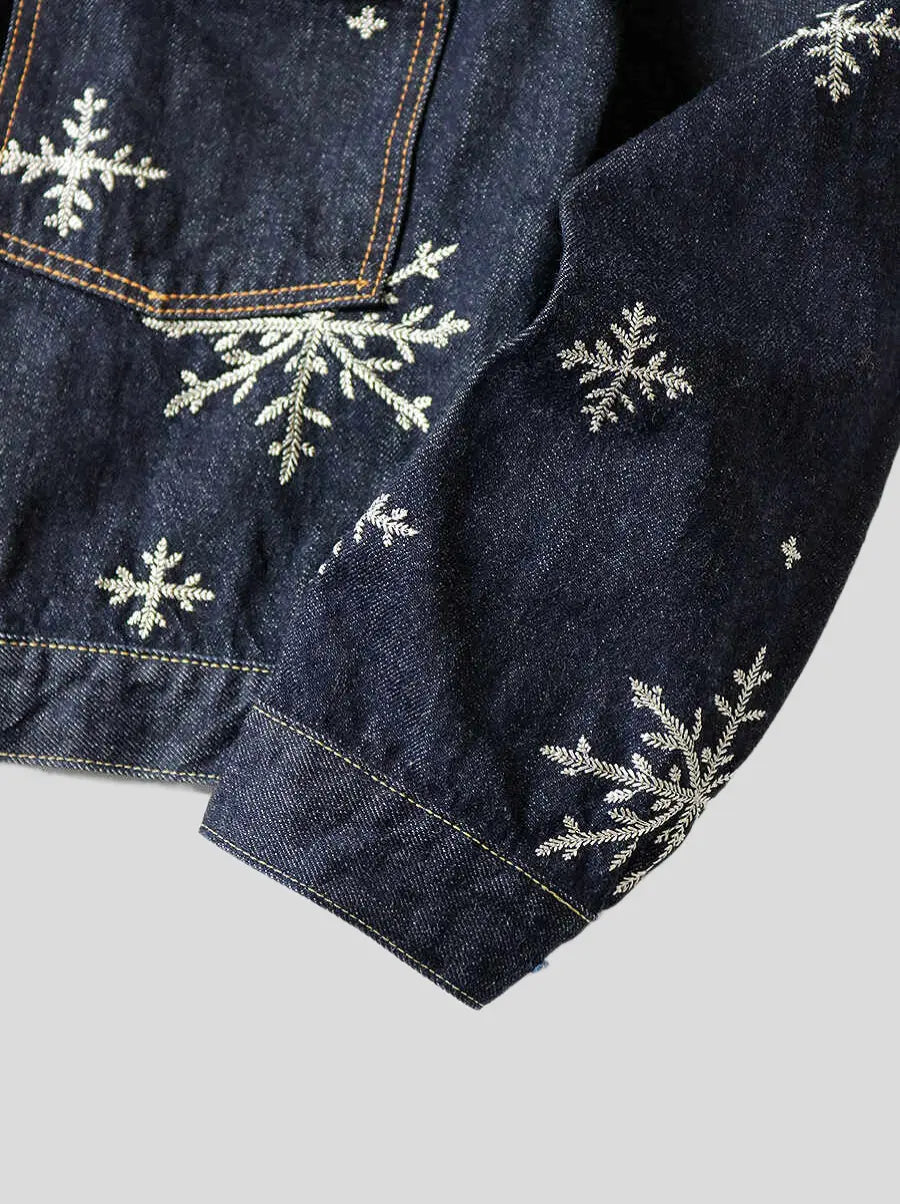 Kapital 14oz denim snow pattern embroidery 1ST JKT Jacket - Buy Now