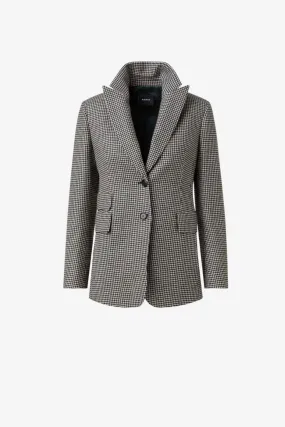 Kaschmir-Blazer mit Hahnentritt-Muster