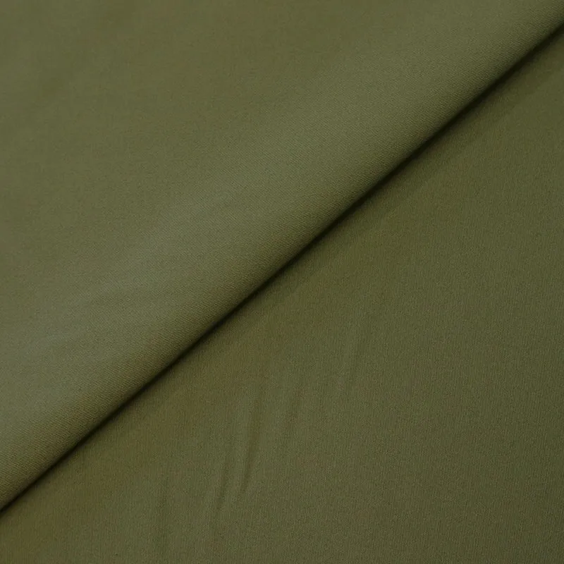 Khaki Green 100% Cotton Gabardine fabric