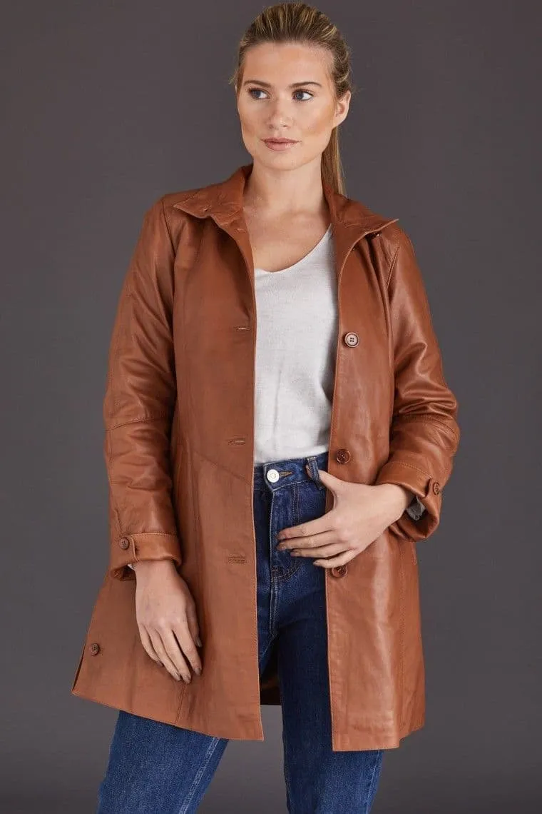 Ladies Tan Leather coats