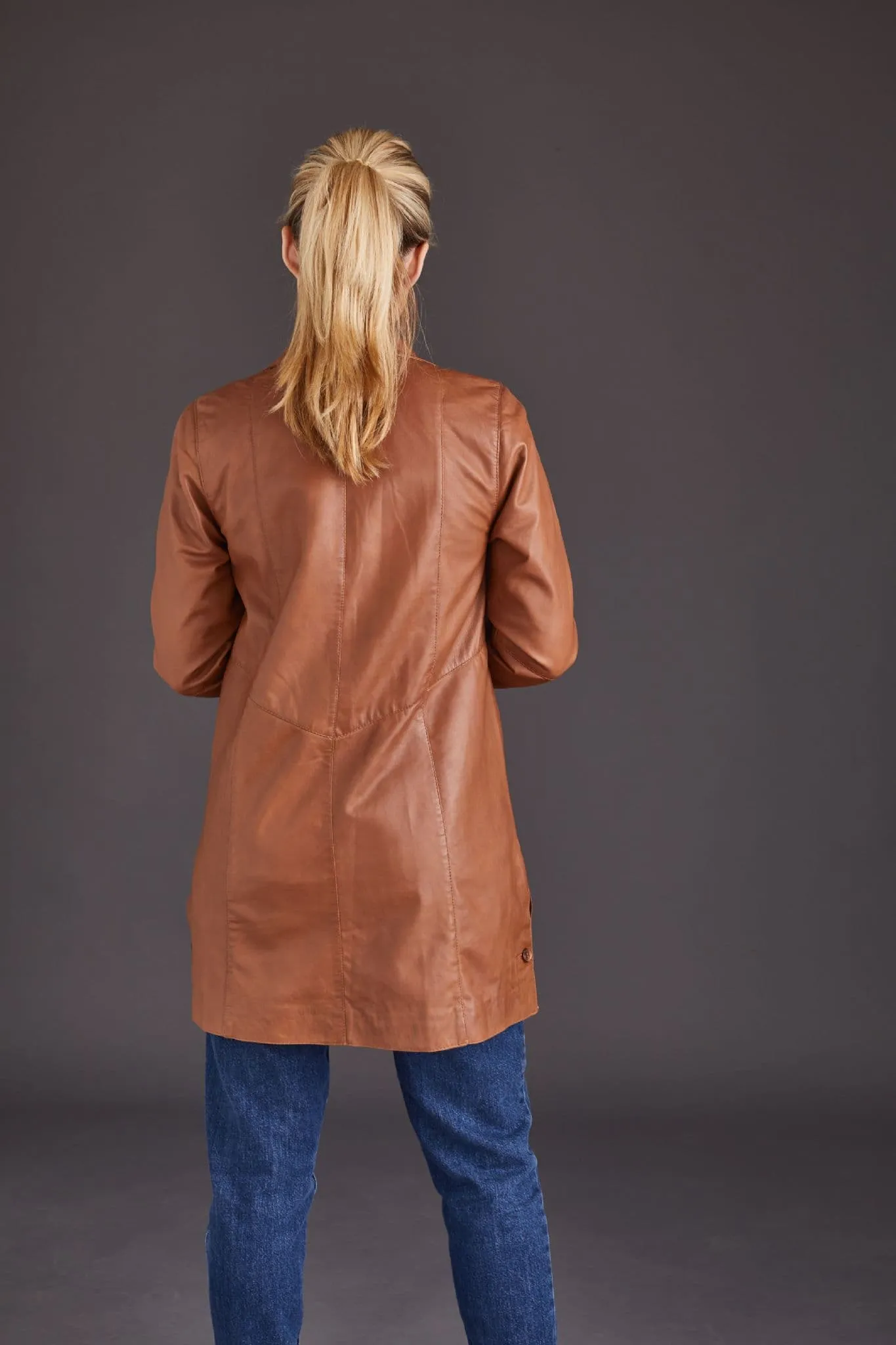 Ladies Tan Leather coats