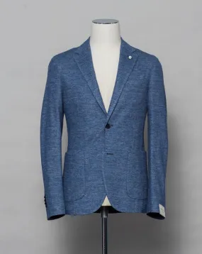 L.B.M. 1911 Linen Cotton Jersey Jacket Light Blue Melange price shop size guide care instructions