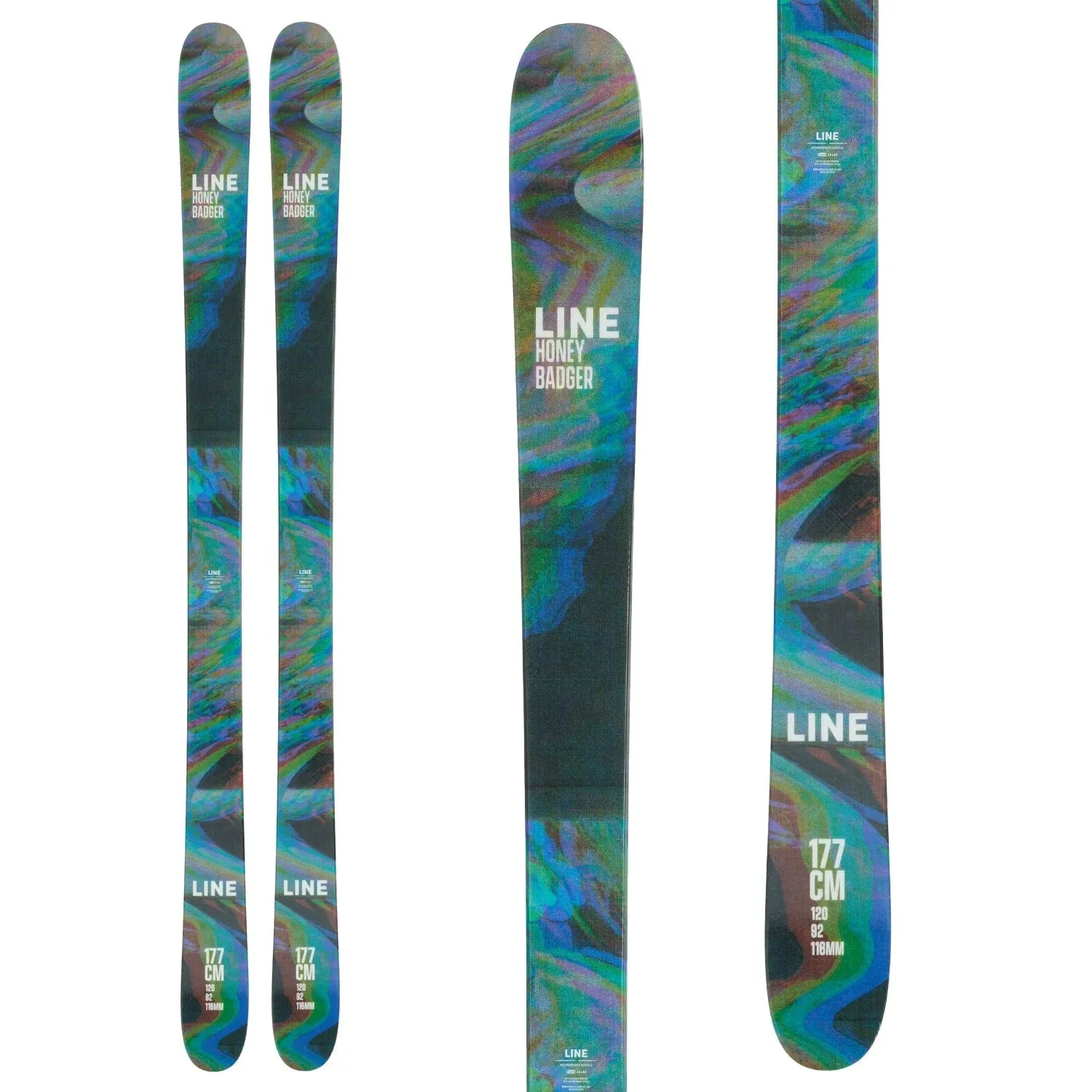 Line Honey Badger Skis Adult 2024 (Marker Squire 11 Binding) with Dalbello Veloce MAX 80 GW Mens Boots Ski Package