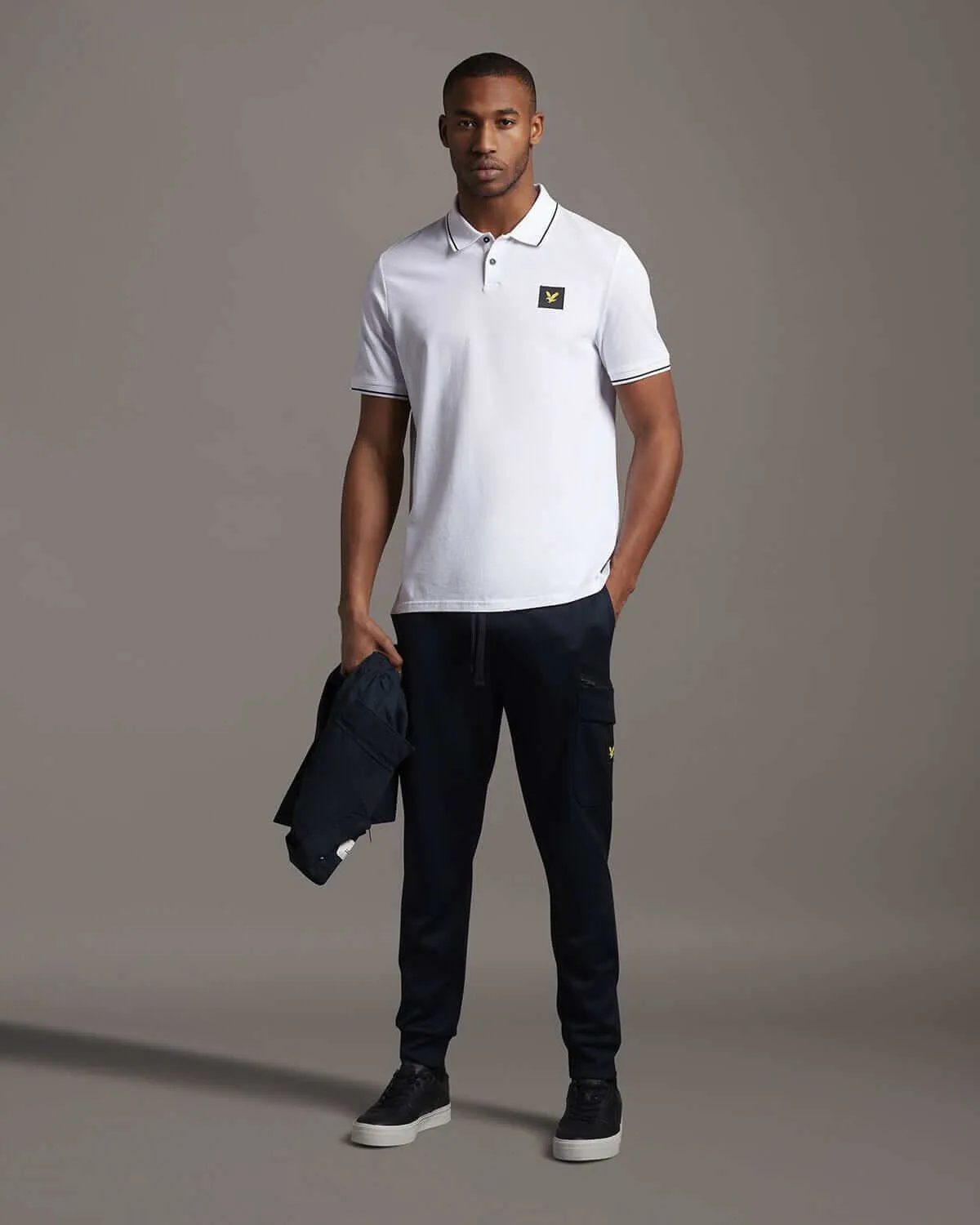 Lyle and Scott white tipped polo shirt for casual wear.