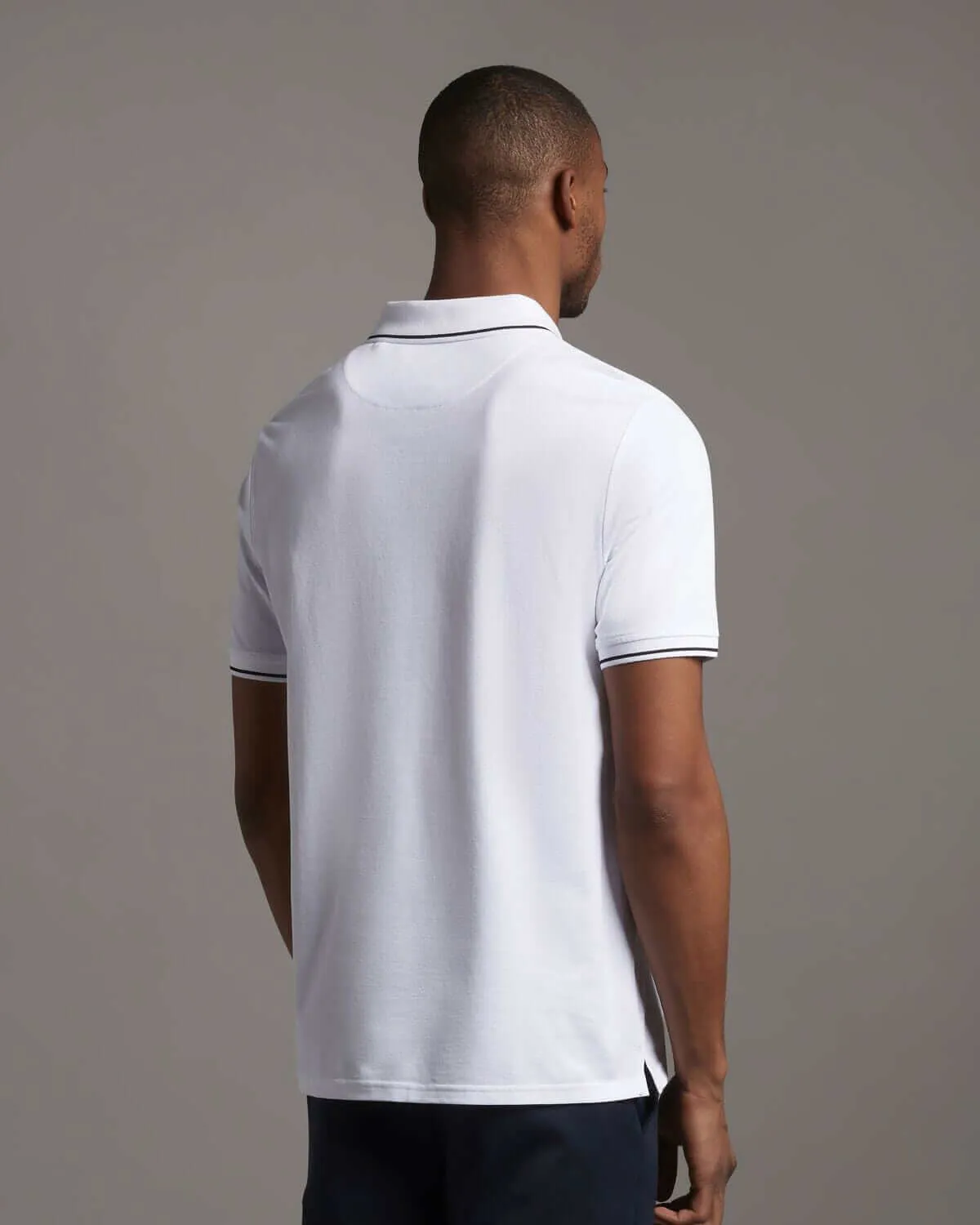 Lyle and Scott white tipped polo shirt for casual wear.