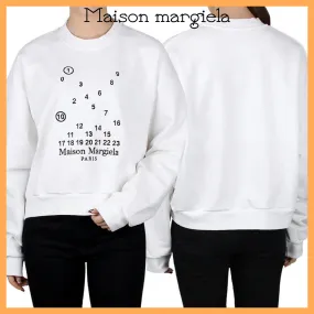 Maison Margiela Sweatshirt | Street Style U-Neck Long Sleeves Cotton Medium Logo