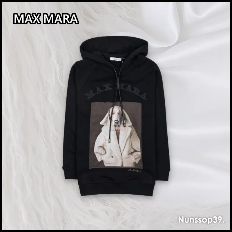 MaxMara Long Sleeve Cotton Logo | Street Style Plain