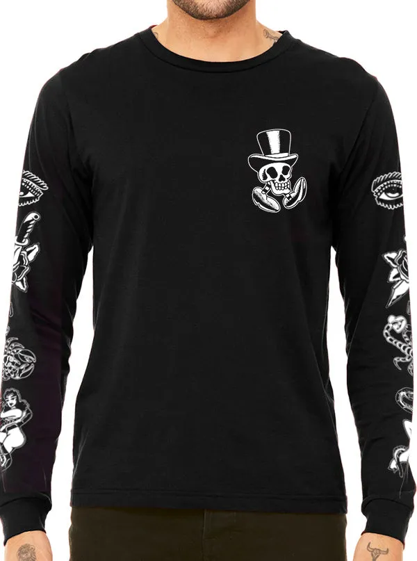 Men's Cool Street Tattoo Flash Long Sleeve Tee