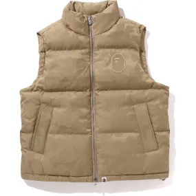 Mens Tonal Solid Camo Puffer Down Vest