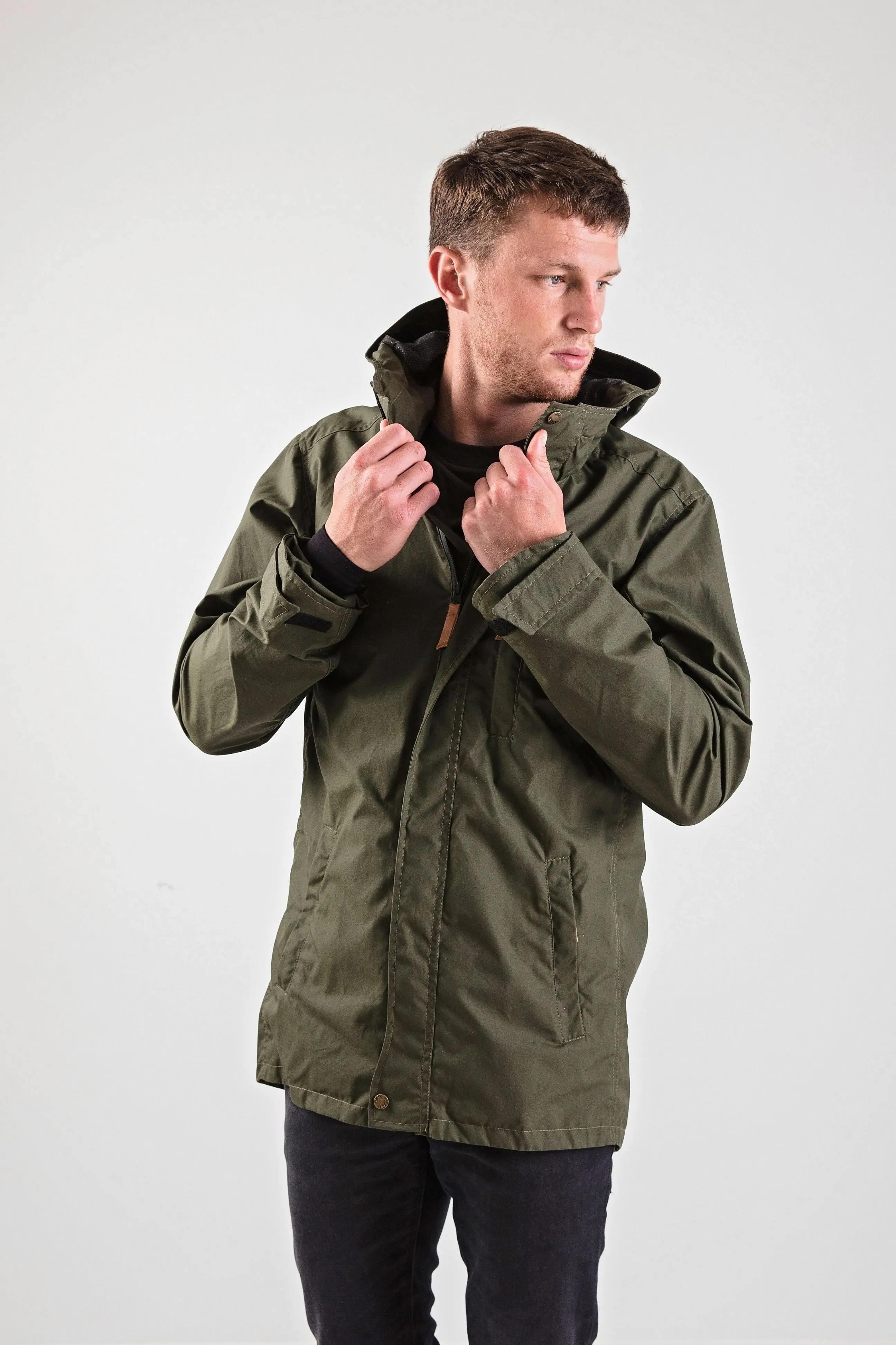 Men's Wax Jacket in Military Green