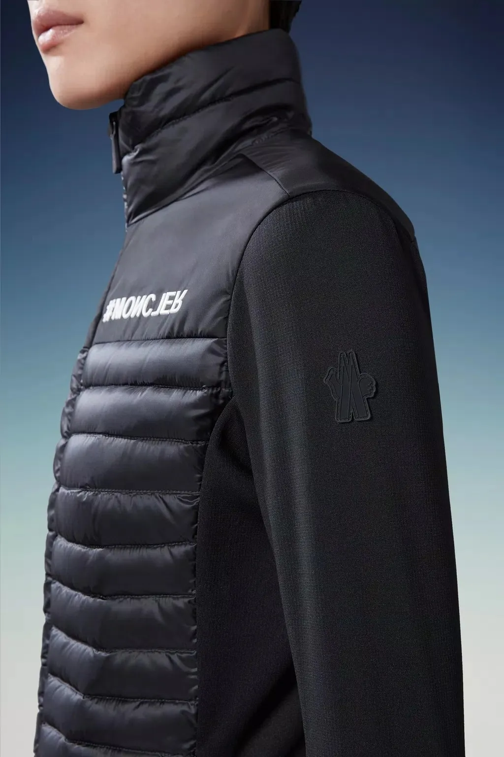 MONCLER | Long Sleeves High-Neck Logo, Nylon Blended Fabrics - Plain