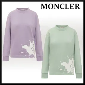 MONCLER crew neck long sleeves cotton medium logo street style.