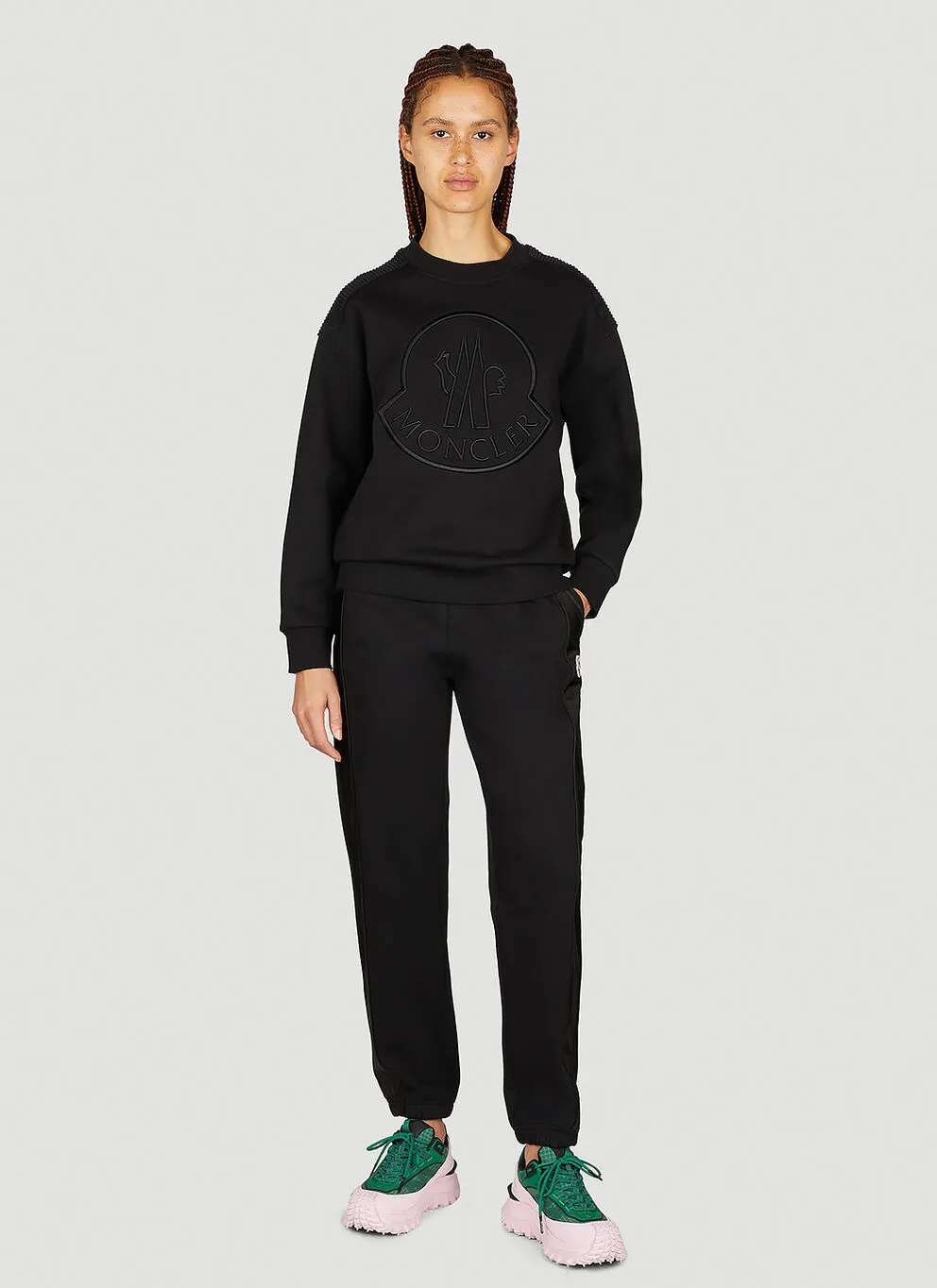 Moncler street style crew neck long sleeves plain cotton logo top