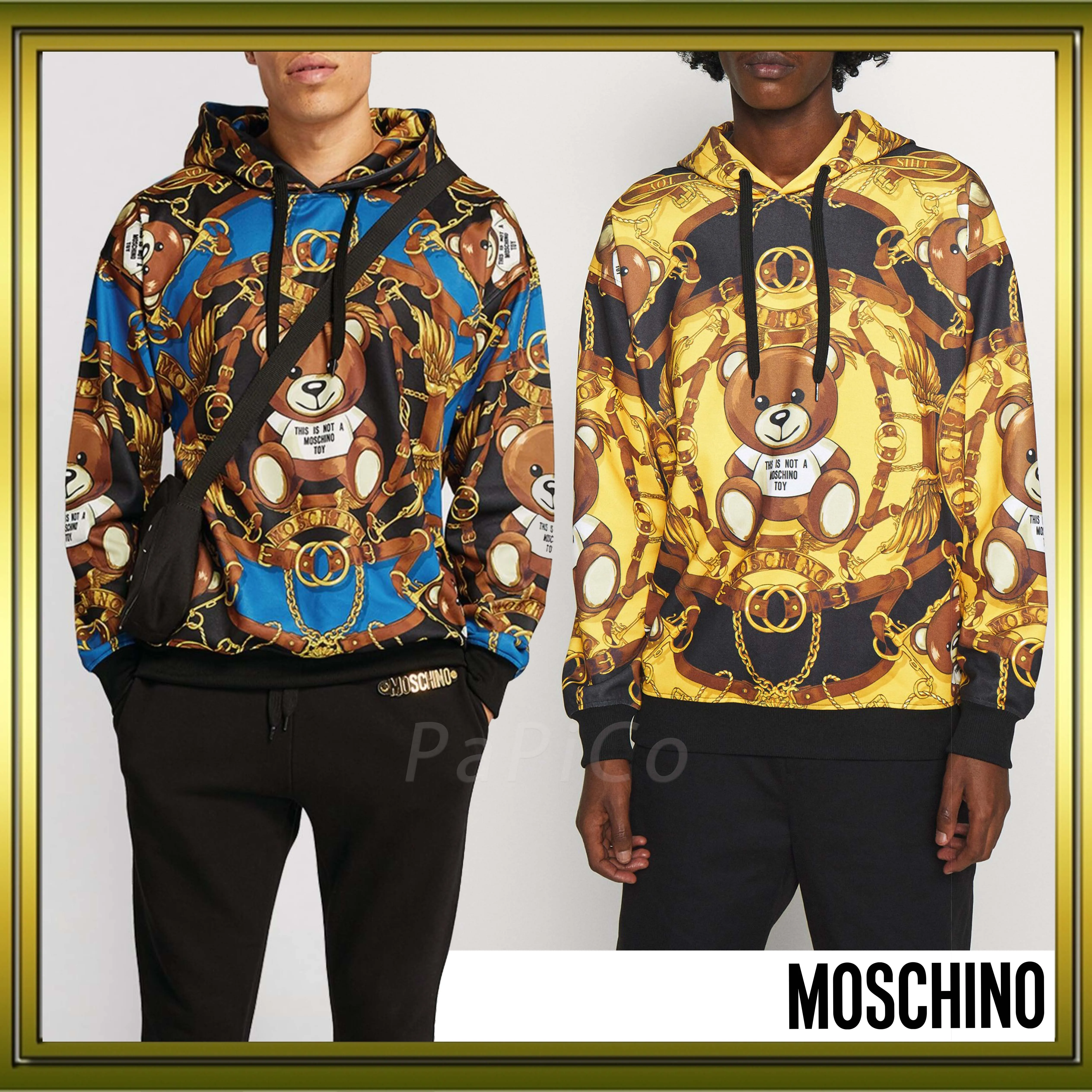 Moschino Unisex Long Sleeves Animal Patterns Cotton Logo