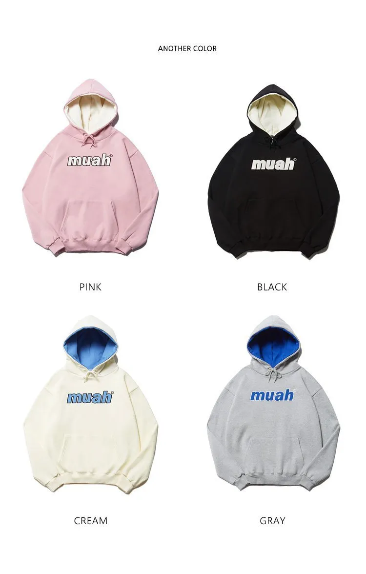 muahmuah street style long sleeves plain cotton medium oversized logo - Google SEO-friendly result.